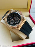 Americanviber Brandnded Ring Diamonds Calendar Silicone Strap Casual Boys and mens watch