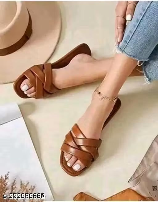 Sara Gorgeous synthetic leather, synthetic fabric flat