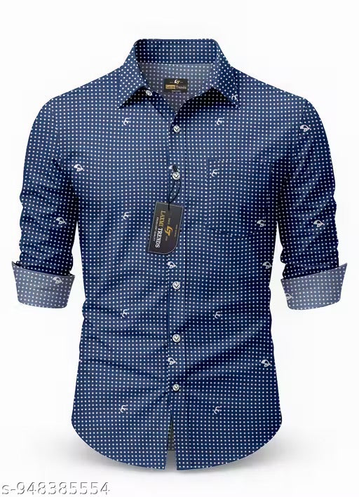 Men Regular Fit Solid Button Down Collar Formal Shirt