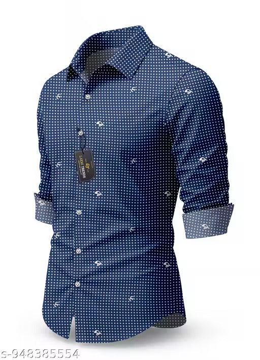Men Regular Fit Solid Button Down Collar Formal Shirt