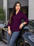 Women Regular Fit Solid Spread Collar Formal Shirt
