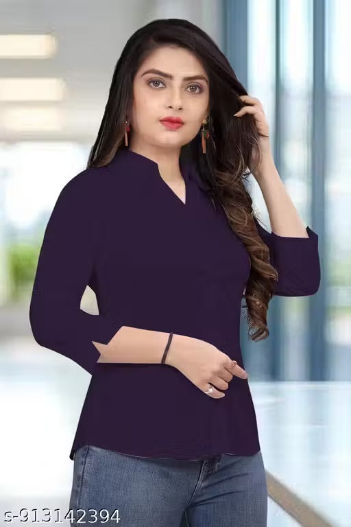 Women Regular Fit Solid Spread Collar Formal Shirt
