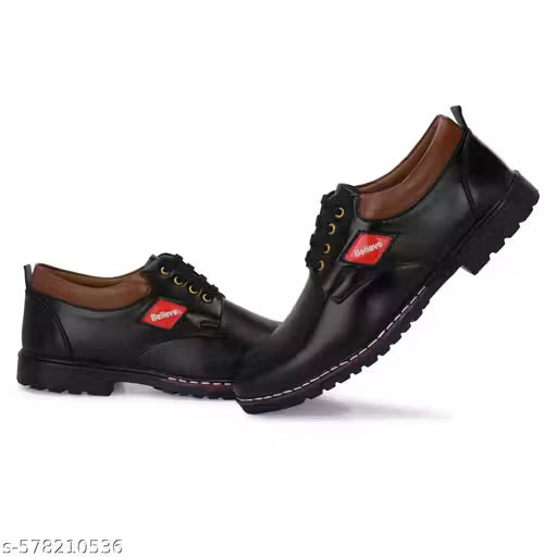 Hand Stich Black Formal Shoes For Men