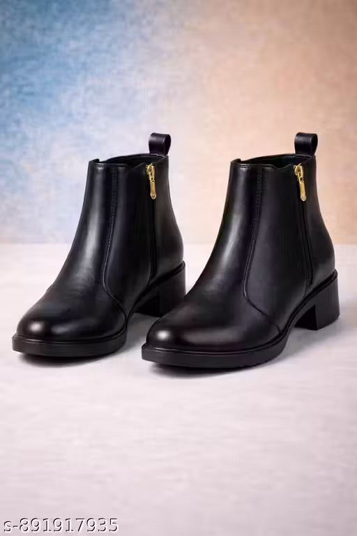 Men Stylish Black Synthetic Leather Chelsea Boots