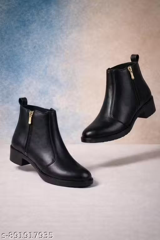 Men Stylish Black Synthetic Leather Chelsea Boots