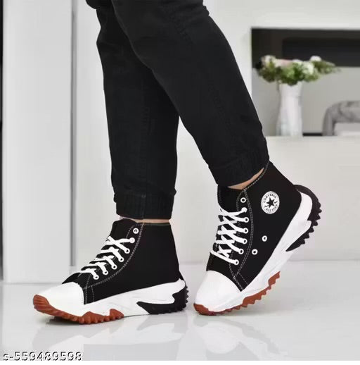 Boot canvas Ankle Sneakers Black boot F.F Creations