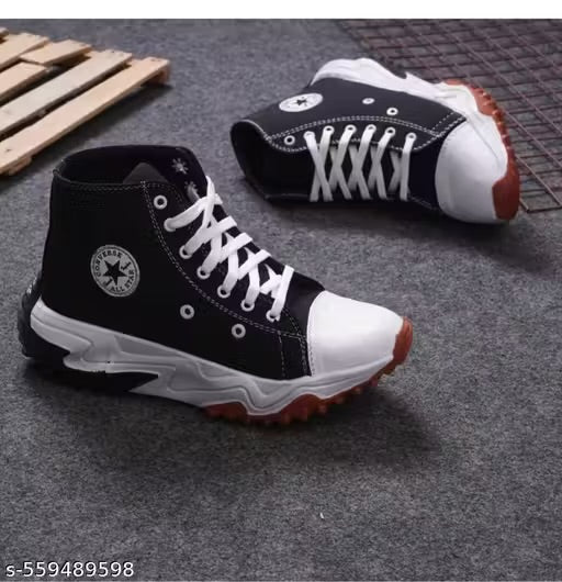 Boot canvas Ankle Sneakers Black boot F.F Creations