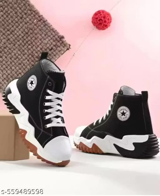 Boot canvas Ankle Sneakers Black boot F.F Creations