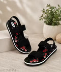 Women’s Black EVA Flat Sandals | Stylish Casual