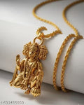Trending stylish new Hindu religious gold plated brass Panchmukhi Hanuman ji locket